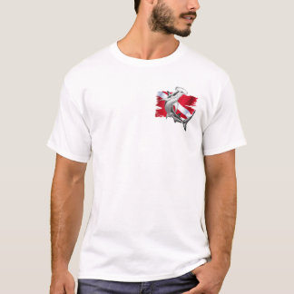 Camiseta Bandeira do mergulho com tubarão-mergulhador do