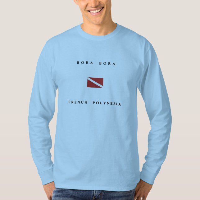 Camiseta Bandeira do mergulho do mergulhador de Bora Bora (Frente)