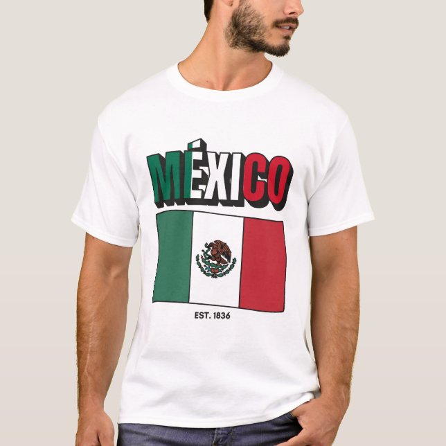 Camiseta bandeira do México 1836 (Frente)