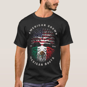Camiseta Bandeira do México - Americano Cresceu Raízes Mexi