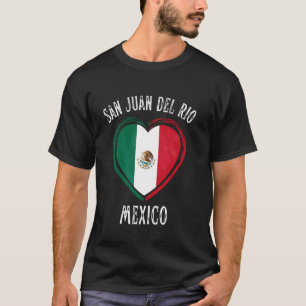 Camiseta Bandeira do México Coração Cidade San Juan Del Rio