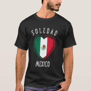Camiseta Bandeira do México Coração Cidade Soledad