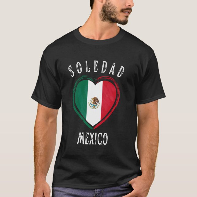 Camiseta Bandeira do México Coração Cidade Soledad (Frente)