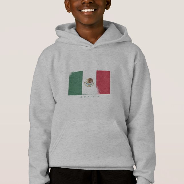 Camiseta Bandeira do México Estilo Grunge (Frente)