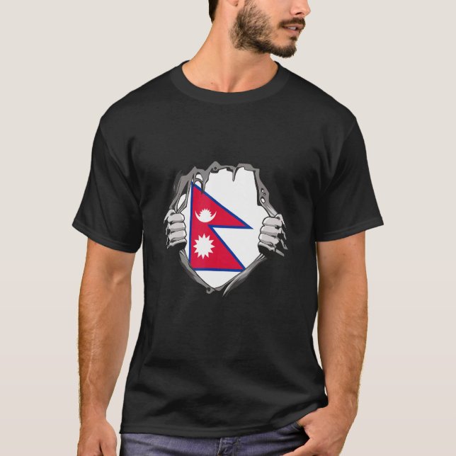 Camiseta Bandeira do Nepal (Frente)