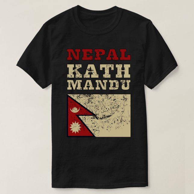 Camiseta Bandeira do Nepal 1 (Frente do Design)