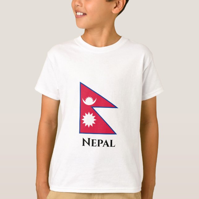 Camiseta Bandeira do Nepal (Nepalês) (Frente)