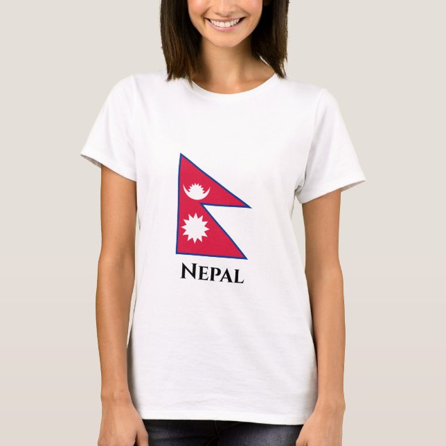 Camiseta Bandeira do Nepal (Nepalês) (Frente)