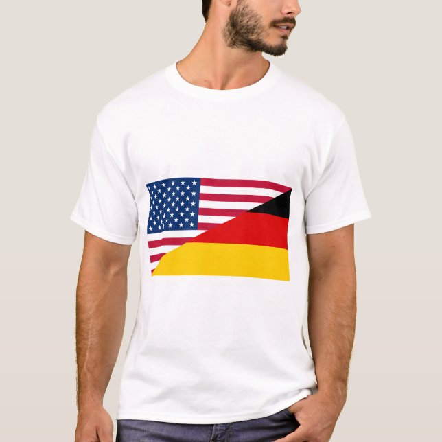 Camiseta Bandeira do Orgulho Americano Alemão (Frente)