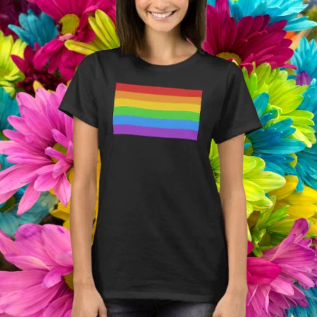Camiseta Bandeira do Orgulho Arco-Íris Clássica (Criador carregado)