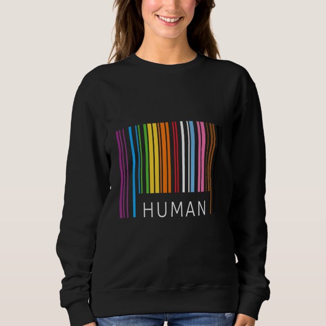 Camiseta Bandeira do Orgulho Arco-íris Código de Barras LGB (Frente)