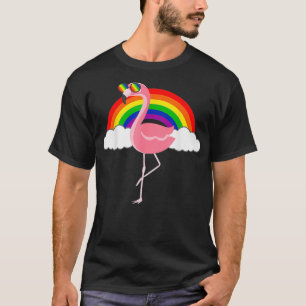 Camiseta Bandeira do Orgulho Arco-Íris gay Flamingo LGBTQ L
