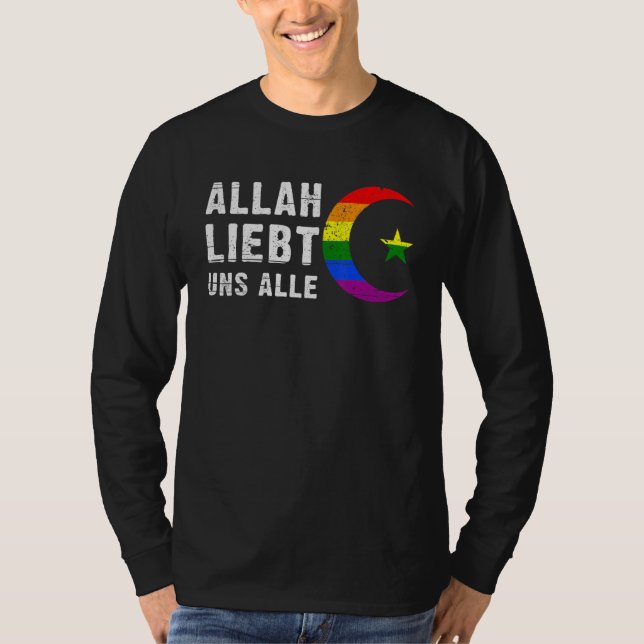 Camiseta Bandeira do Orgulho Arco-íris Hilal lua crescente  (Frente)