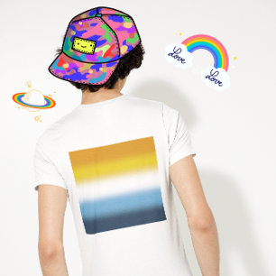 Camiseta Bandeira do Orgulho AroAce Gradiente – Colorida Ba