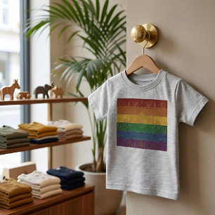 Camiseta Bandeira do Orgulho Art Déco Arco-íris I Vintage
