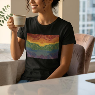 Camiseta Bandeira do Orgulho Art Déco   Arco-íris II Vintag
