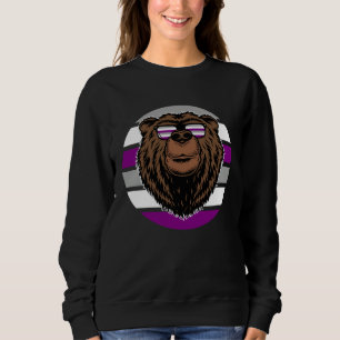 Camiseta Bandeira do Orgulho Assexual do Urso Pardo Grizzly