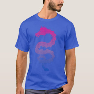 Camiseta Bandeira do Orgulho Bi Japonês Dragão Biseual Angu