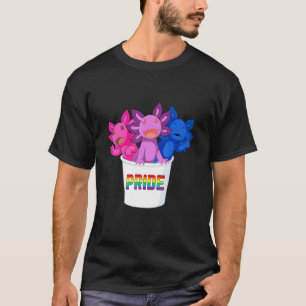 Camiseta Bandeira do Orgulho Bissexual Axolotl Lgbtq