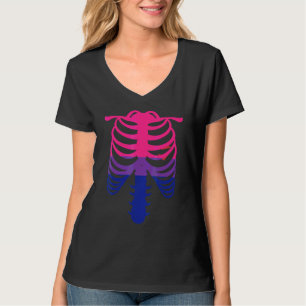 Camiseta Bandeira do Orgulho Bissexual Esqueleto Caixa To