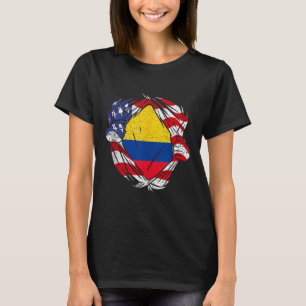 Camiseta Bandeira do Orgulho da Colômbia Expatriado Naciona