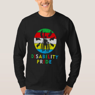 Camiseta Bandeira do Orgulho da Deficiência Julho Adepto Or