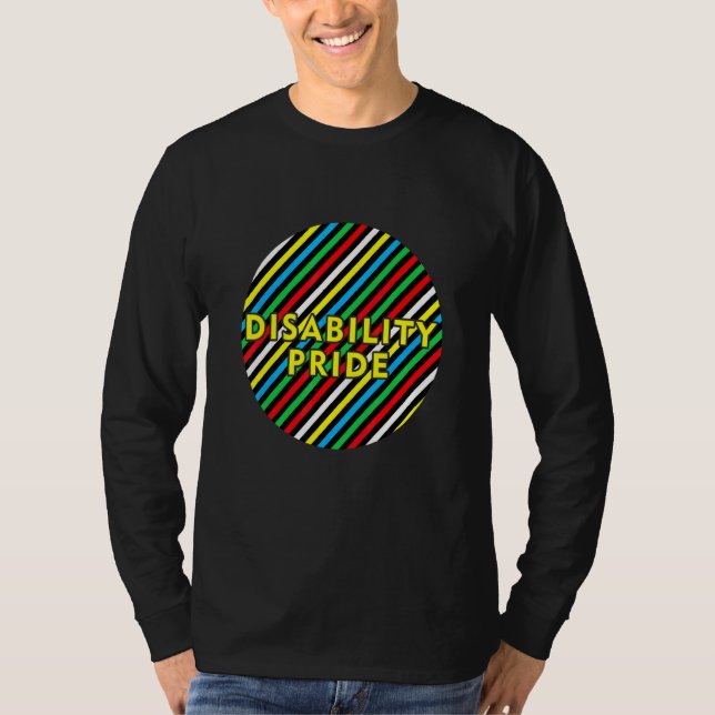 Camiseta Bandeira do Orgulho da Deficiência Mês da Deficiên (Frente)