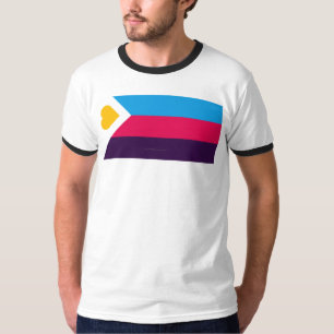 Camiseta Bandeira do orgulho da poliamoria tricolor do Slip