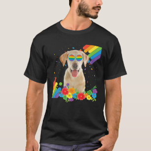 Camiseta Bandeira do Orgulho de Cachorro LGBT Gay Labrador