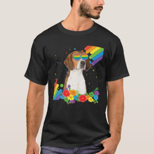 Camiseta Bandeira do Orgulho de Cão Foxhound, Gay LGBT