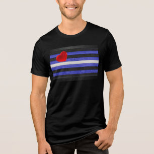 Camiseta bandeira do orgulho de couro SlipperyJoe's preta a