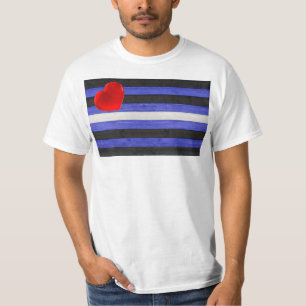 Camiseta bandeira do orgulho de couro SlipperyJoe's preta a