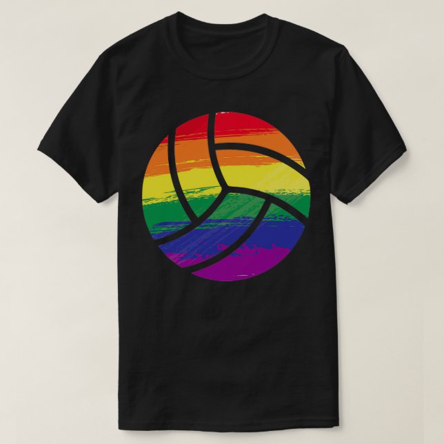 Camiseta Bandeira do Orgulho de Voleibol 2 (Frente do Design)