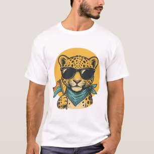 Camiseta Bandeira do Orgulho do Leopardo Arco-íris Design V