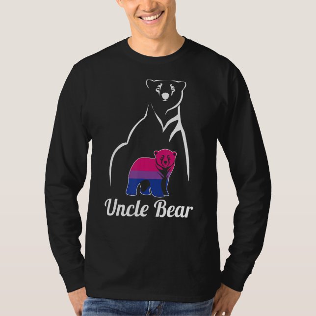 Camiseta Bandeira do Orgulho do Tio Urso Bi Bissexual Lgbt (Frente)