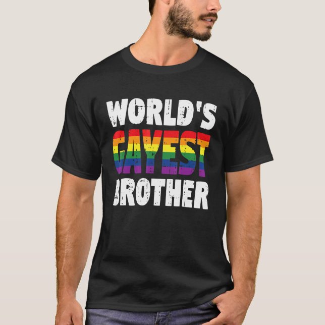 Camiseta Bandeira do Orgulho gay Rainbow, irmão mais gay do (Frente)