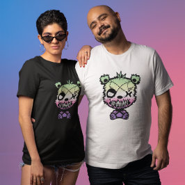 Camiseta Bandeira do Orgulho Genderfae Gótico Urso Colorido