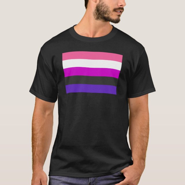 Camiseta Bandeira do Orgulho Genderfluid (Frente)