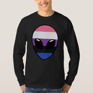 Camiseta Bandeira do Orgulho Genderfluid Bandeira Alien Ge