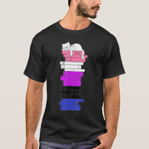 Camiseta Bandeira do Orgulho Genderfluid Orgulho Lgbt Gato