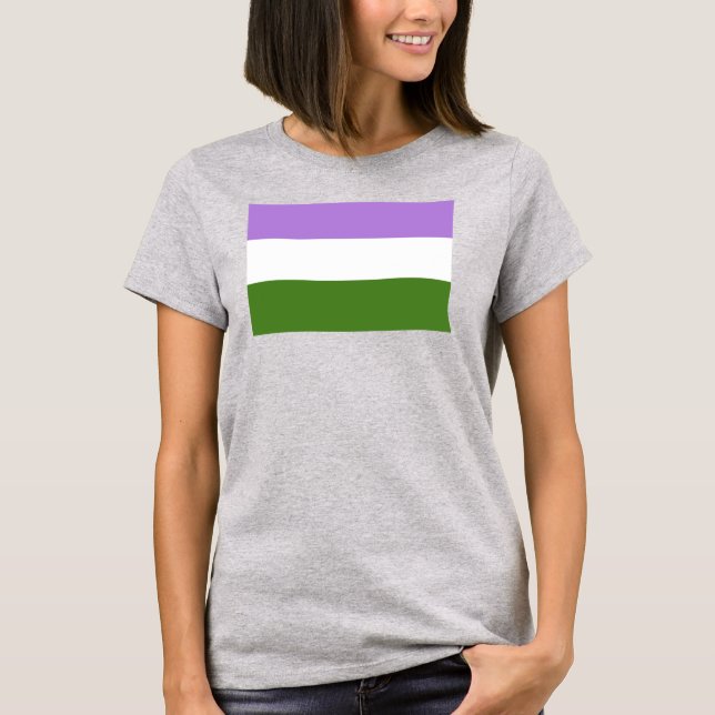 Camiseta Bandeira do Orgulho Genderqueer (Frente)