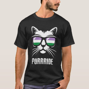 Camiseta Bandeira do Orgulho Genderqueer Gato Purrride Gen