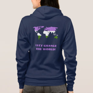 Camiseta Bandeira do orgulho genderqueer mapa mundial