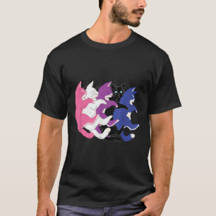 Camiseta Bandeira do Orgulho Gênero Fluido LGBTQ - Gatos Pi