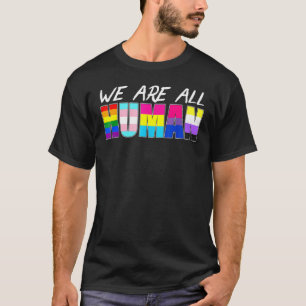 Camiseta Bandeira do Orgulho Humano Arco-íris LGBT Fofa Lés