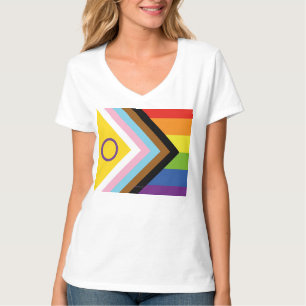 Camiseta Bandeira do orgulho intersexo SlipperyJoe's fundo 