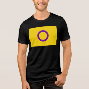 Camiseta Bandeira do orgulho intersexo SlipperyJoe's fundo 