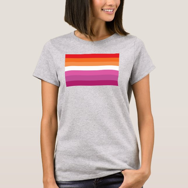 Camiseta Bandeira do Orgulho Lésbico (Frente)