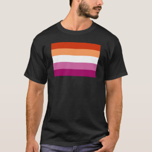 Camiseta Bandeira do Orgulho Lésbico (5 listras)