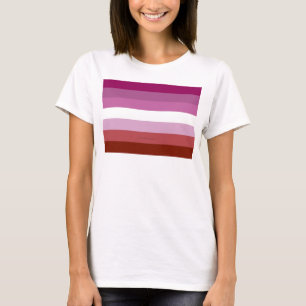 Camiseta bandeira do orgulho lésbico feminino da SlipperyJo